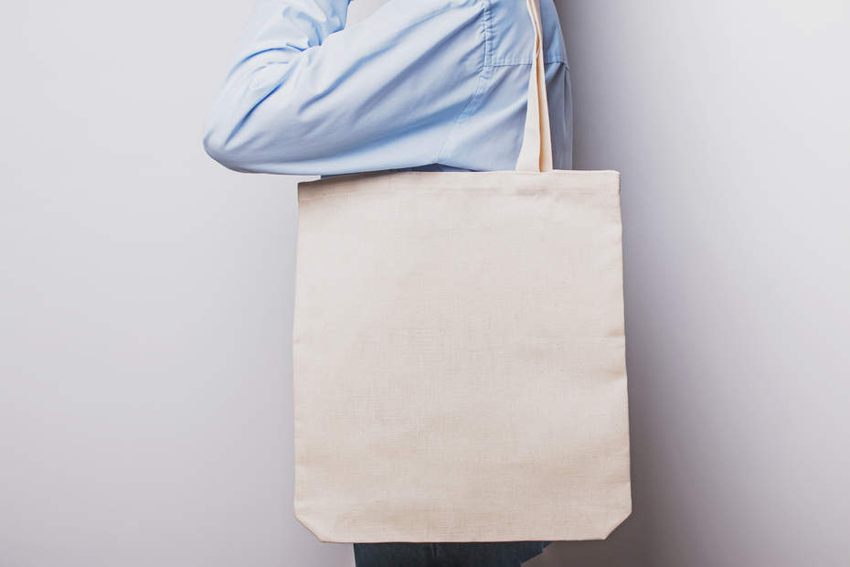 Blank cotton eco tote bag, design mockup.